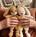 Plush snuggler BUNNY Amigurumi Pattern step 1 - construction progress