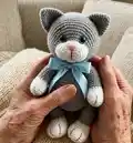 Tishka the cat Amigurumi Pattern step 1 - construction progress
