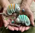 Chameleon Conrad Amigurumi Pattern step 1 - construction progress