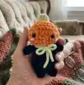 Mini Pumpkin Man Amigurumi Pattern step 1 - construction progress