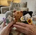 The cats and flowers Amigurumi Pattern step 1 - construction progress
