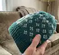 Slytherin Knit Hat Pattern step 2 - assembly progress