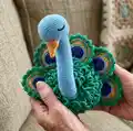 Proud Peacock Amigurumi Pattern step 1 - construction progress