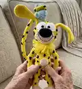 Marsupilami Amigurumi Pattern step 1 - construction progress