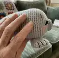 Mini Seal Amigurumi Pattern step 2 - assembly progress