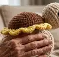 Mini Sunflower Turtle Amigurumi Pattern step 2 - assembly progress