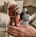 Shepherd, Bull and Donkey Amigurumi Pattern step 2 - assembly progress