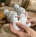 Snowman Friends Amigurumi Pattern step 2 - assembly progress