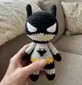 Mini Batman Amigurumi Pattern step 1 - construction progress