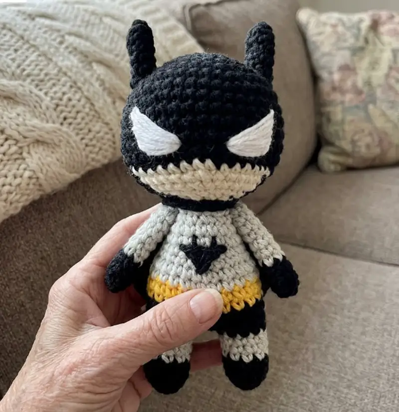 Complimentary Intermediate crochet pattern: Mini Batman Amigurumi Pattern - Simple to follow guide