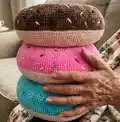 Crochet Donut Pillow Pattern step 4 - final assembly and finishing