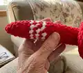 Plush Snake Amigurumi Pattern step 2 - assembly progress