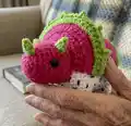 Dragonfruiteratops Amigurumi Pattern step 2 - assembly progress