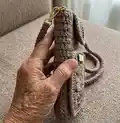Phone Bag with Pocket Pattern step 2 - assembly progress
