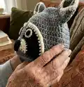 Leopard Hat Pattern step 2 - assembly progress
