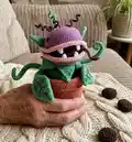 Clarence the Peckish Plant Amigurumi Pattern step 4 - final assembly and finishing