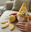 Lemon Gnome Amigurumi Pattern step 4 - final assembly and finishing