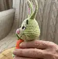 Rabbit Amigurumi Pattern step 2 - assembly progress