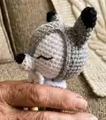rattle_wolf Amigurumi Pattern step 2 - assembly progress