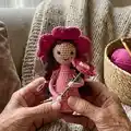 Wild Rose Fairy Amigurumi Pattern step 1 - construction progress