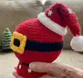 Santa Belly Snow Globe Amigurumi Pattern step 2 - assembly progress