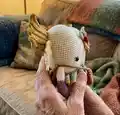 Tooth Fairy Amigurumi Pattern step 2 - assembly progress