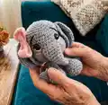 Elephant Amigurumi Pattern step 1 - construction progress