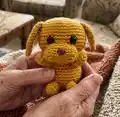 Puppy Dog Friend Amigurumi Pattern step 1 - construction progress
