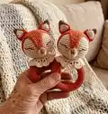 Rattle Fox Amigurumi Pattern step 1 - construction progress