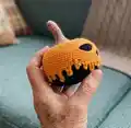 Pumpkin for Halloween Amigurumi Pattern step 2 - assembly progress