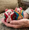 Pig in a Granny Square Blanket Amigurumi Pattern step 1 - construction progress