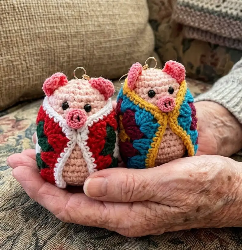 Complimentary Intermediate crochet pattern: Pig in a Granny Square Blanket Amigurumi Pattern - Simple to follow guide