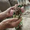 Flower Garden Hood Pattern step 2 - assembly progress
