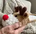 Christmas Reindeer Slippers Pattern step 3 - details and accessories