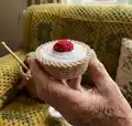 Mini Cherry Bakewell Amigurumi Pattern step 3 - details and accessories