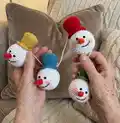 Crochet Snowman Ornaments Amigurumi Pattern step 1 - construction progress