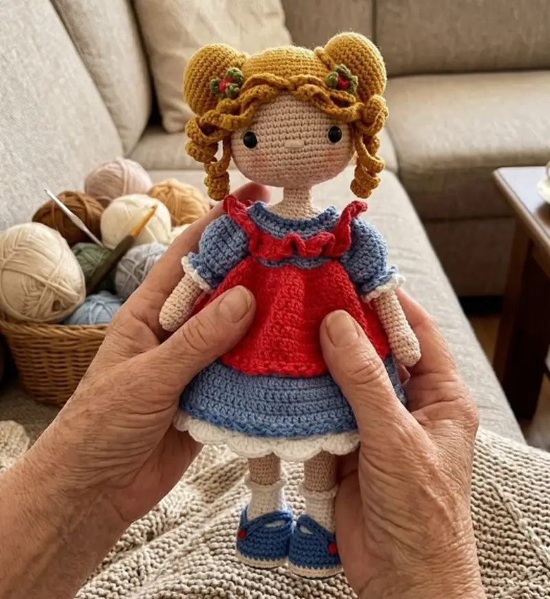 Complimentary Intermediate crochet pattern: DOLL ELIZA Amigurumi Pattern - Simple to follow guide