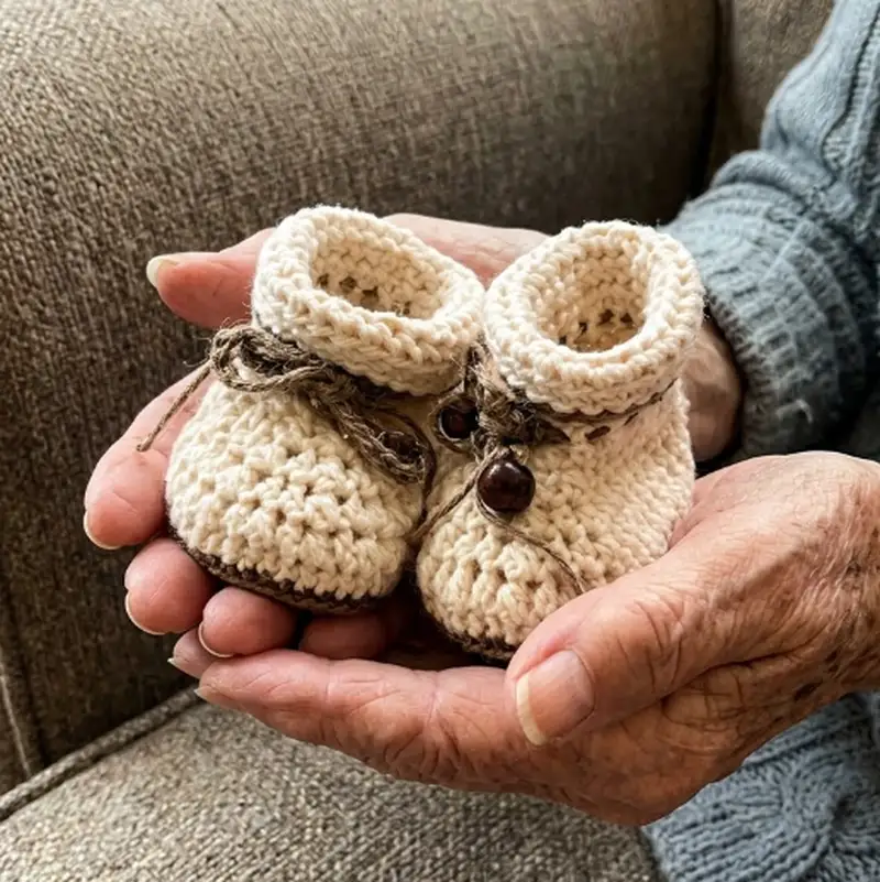Complimentary Intermediate crochet pattern: Baby Shoes Ivelle Pattern - Simple to follow guide