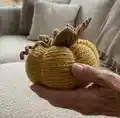 Pumpkin Amigurumi Pattern step 2 - assembly progress