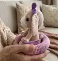 Spaniel in a Dog Bed Amigurumi Pattern step 2 - assembly progress