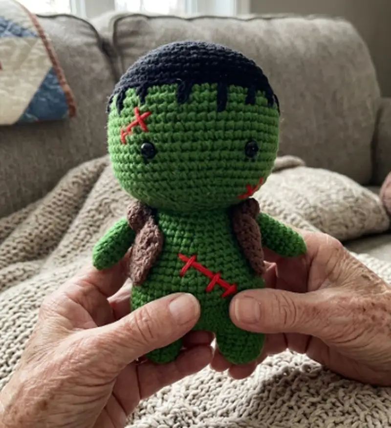 Complimentary Intermediate crochet pattern: Monster Frankenstein Amigurumi Pattern - Simple to follow guide