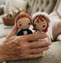 Wedding Couple Amigurumi Pattern step 1 - construction progress