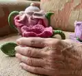 Floral Tea Set Crochet Pattern step 2 - assembly progress