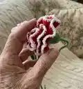 Crochet Flower Patterns Book Pattern step 2 - assembly progress