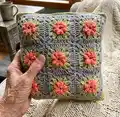 Flower Garden Throw Pillow Pattern step 1 - construction progress
