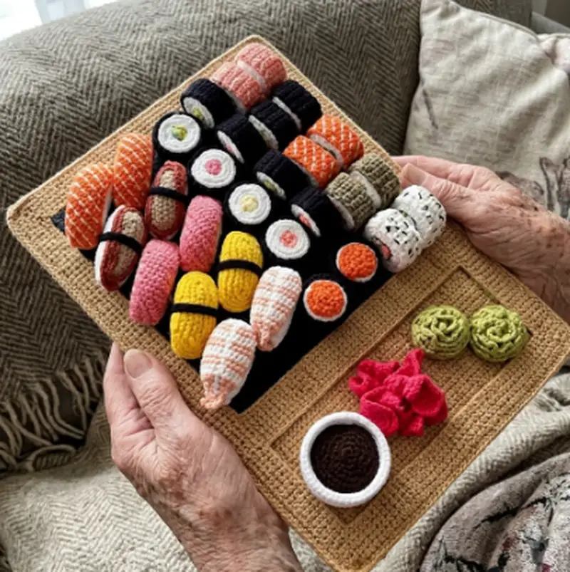 Complimentary Intermediate crochet pattern: Sushi Set Amigurumi Pattern - Simple to follow guide