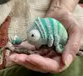 Chameleon Conrad Amigurumi Pattern step 2 - assembly progress