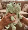 Plush Backpack Frog Amigurumi Pattern step 1 - construction progress