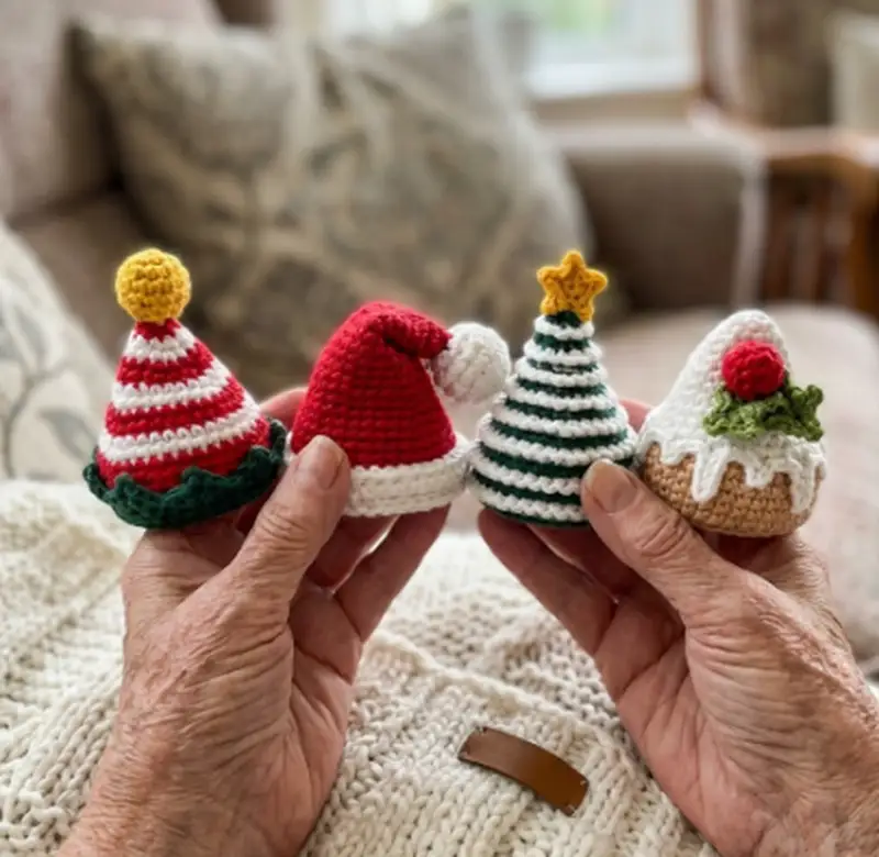 Quality crochet pattern: Christmas Hats for Mini Penguins Amigurumi Pattern - Intermediate level guide with complete instructions