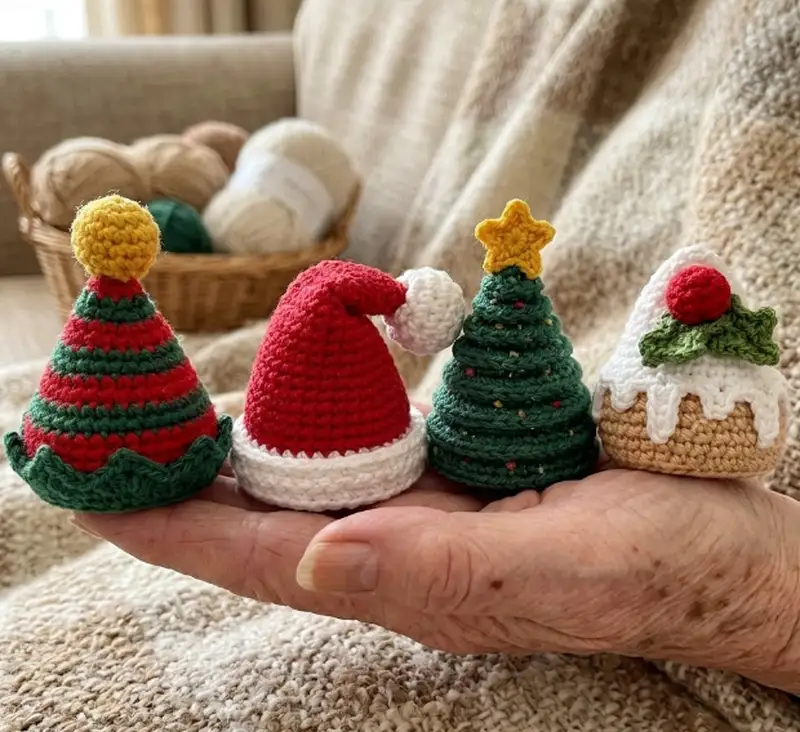 Quality crochet pattern: Christmas Hats for Mini Penguins Amigurumi Pattern - Intermediate level guide with complete instructions
